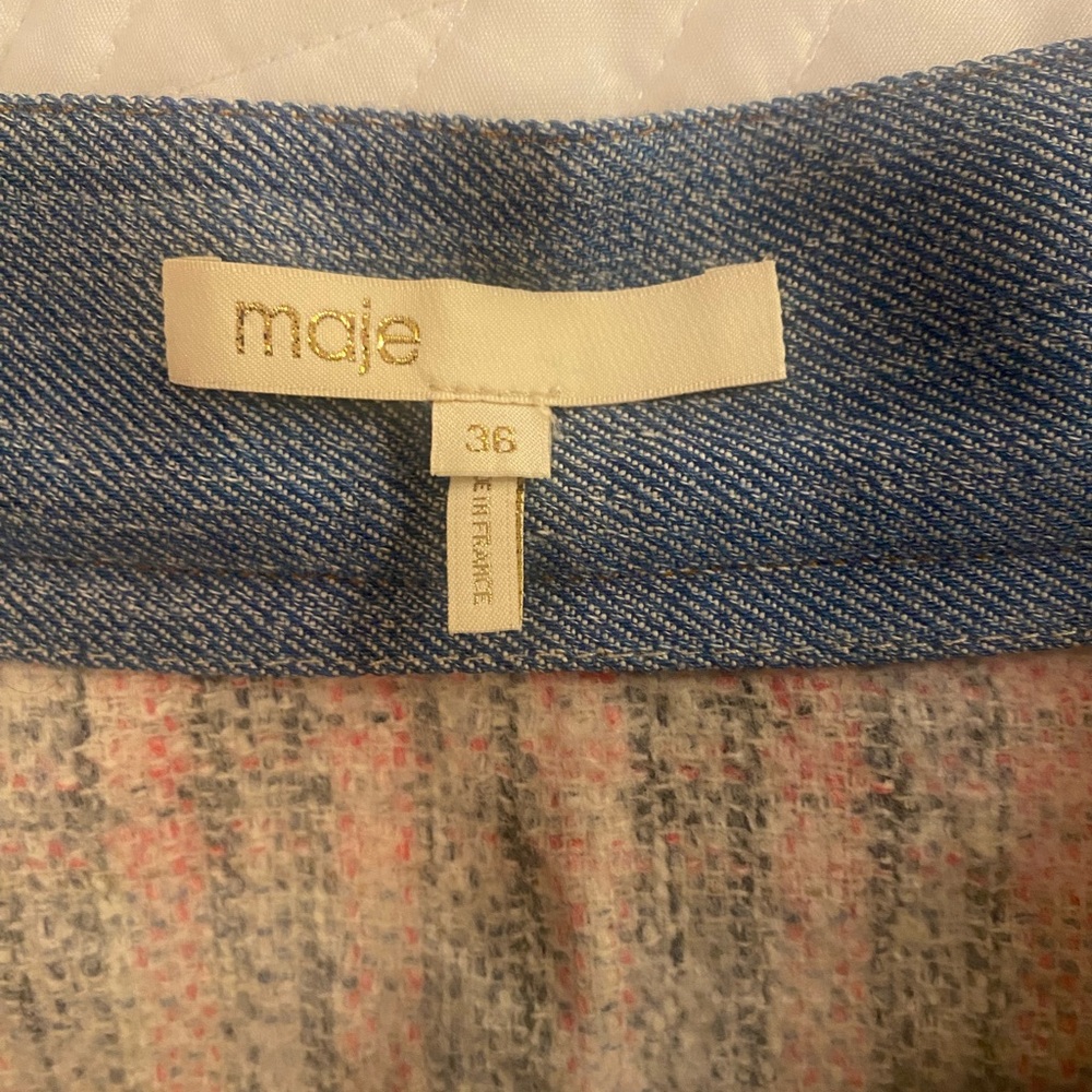 Maje Red and Blue Tweed A-Line Skirt - Picture 2 of 4